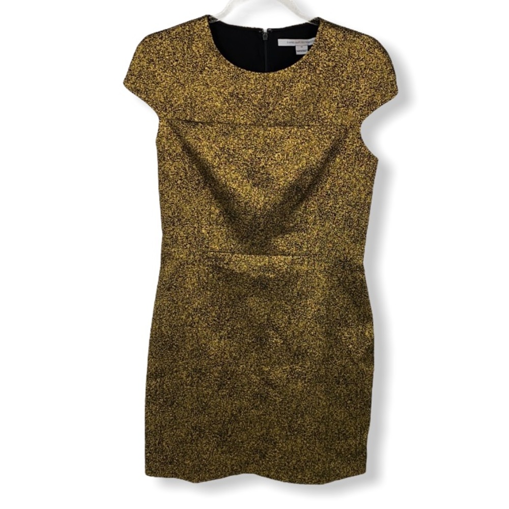 Diane von Furstenberg Gold Shimmer Mini Dress 10